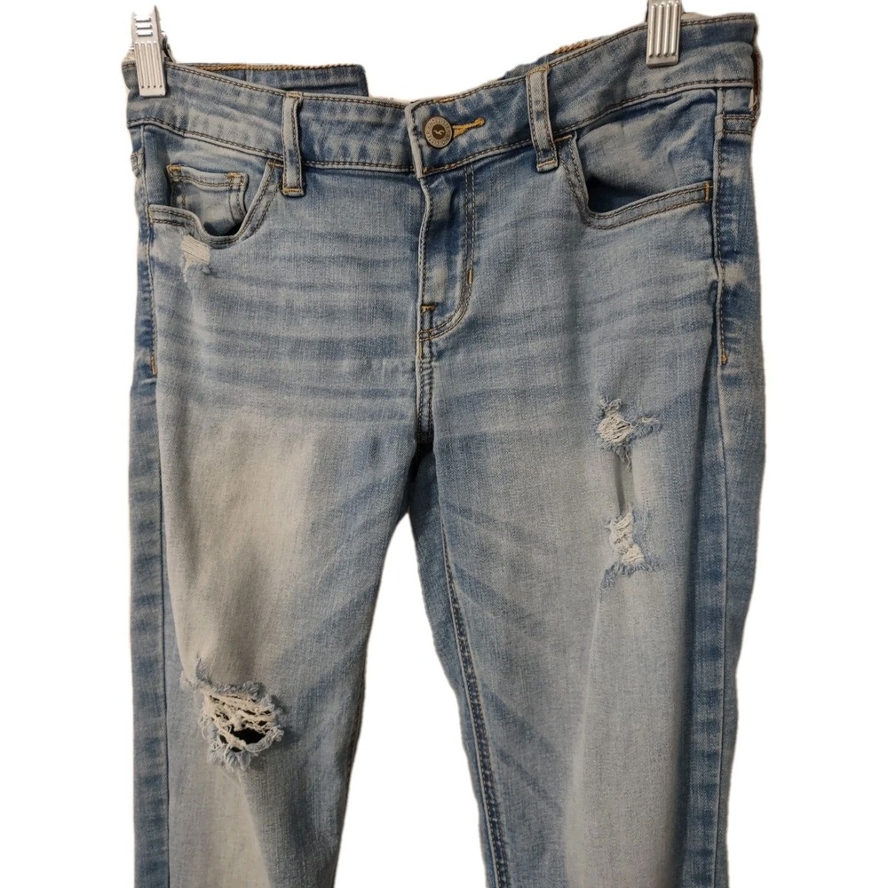 Hollister Jeans Women's Size 5 S Blue Denim  Skinny  Distressed Stretch  W27 L25 - Picture 8 of 15